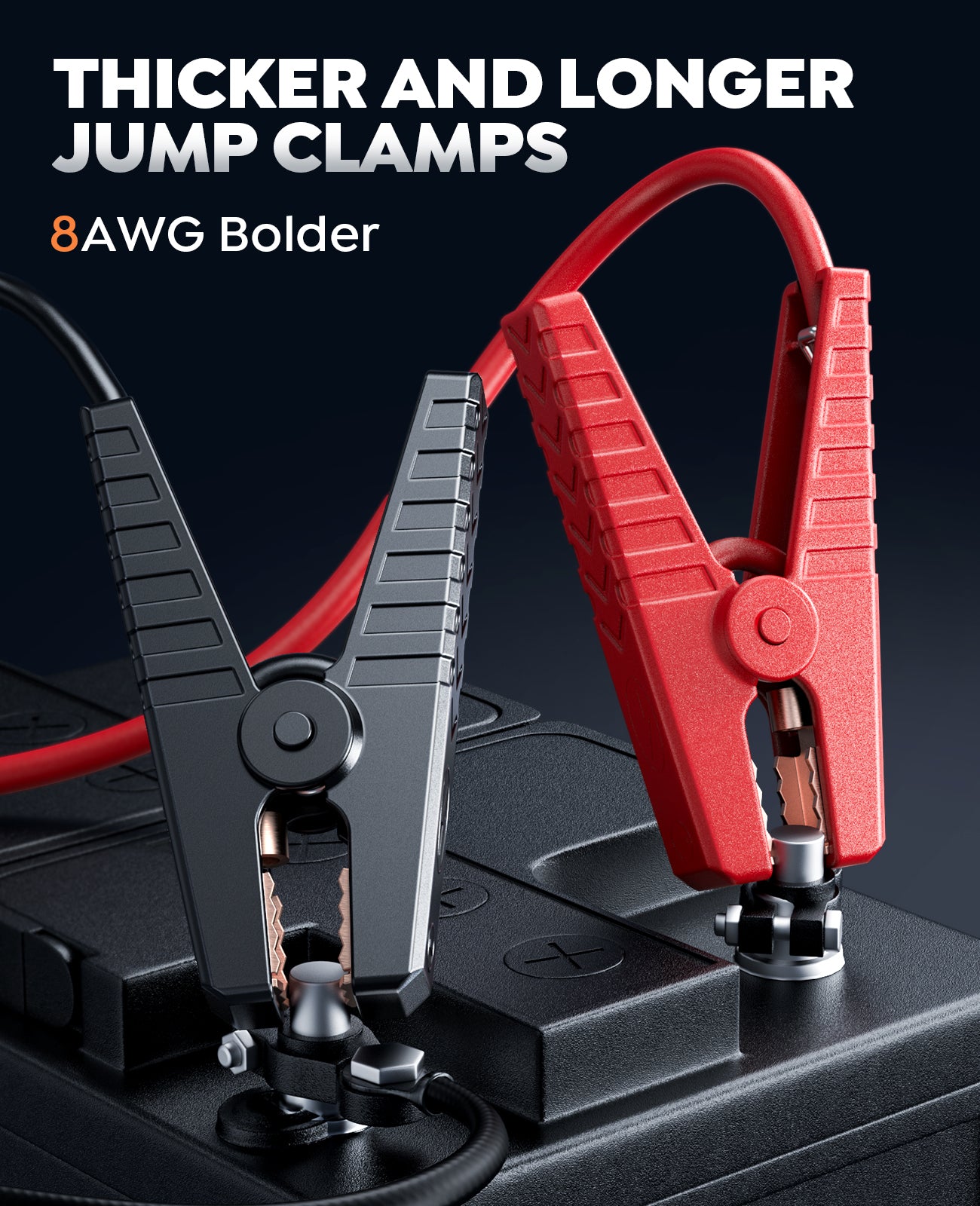 BUTURE 6000A Jump Starter, 26800mAh Portable Car Battery Booster for All Gas & 12L Diesel, 800LM LED Light, 18W Fast Charge Power Bank with Heavy Duty Jumper Cables