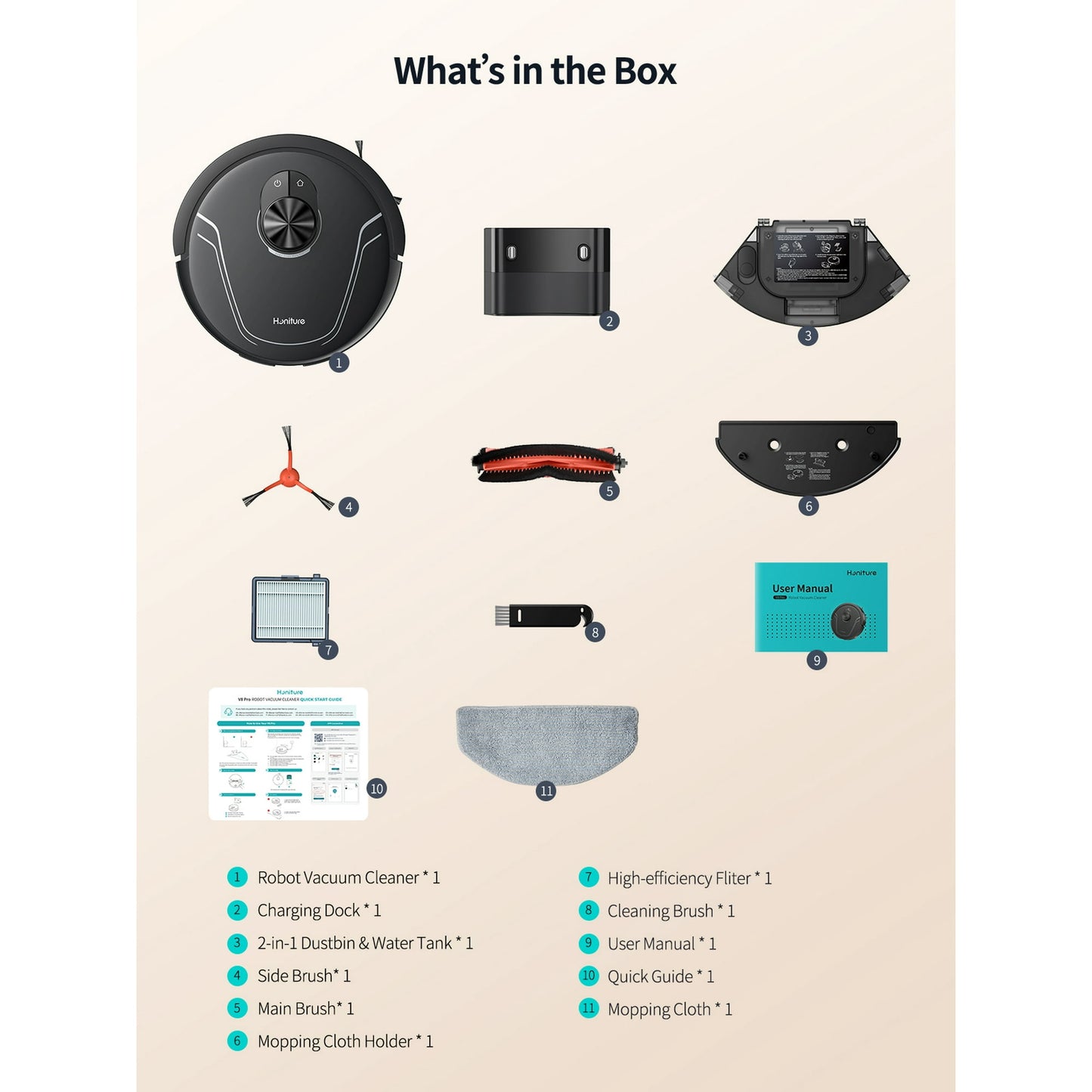 Honiture V8P Robot Vacuum Cleaner