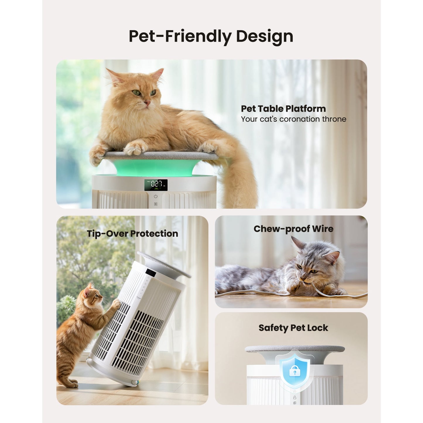 Yaber Pets Air Purifier for Allergies and Asthma