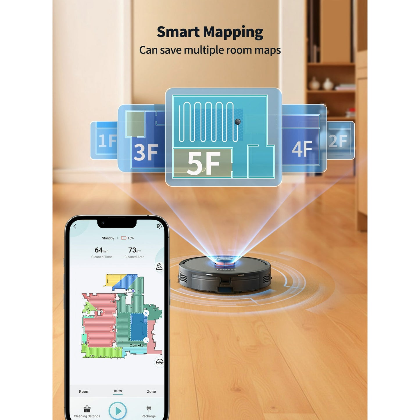 Laresar L20+ Self-Emptying Robot Vacuum and Mop Combo