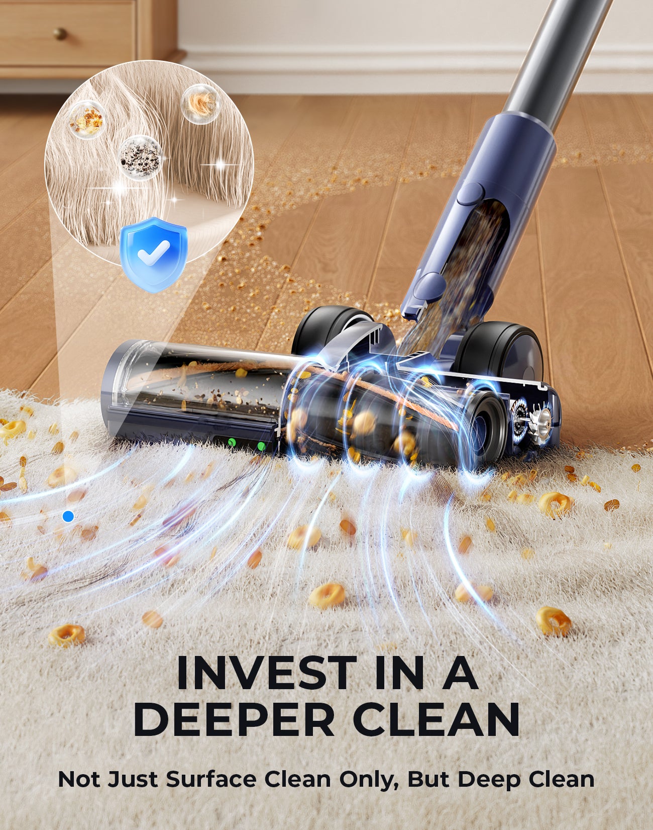 Laresar V11 Cordless Stick Vacuum Cleaner