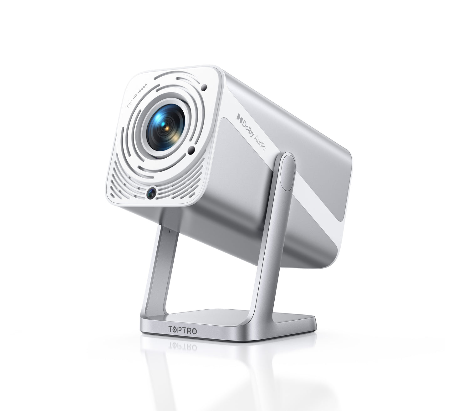 TOPTRO Smart Projector, Netflix Officially Licensed with Built-in Streaming Apps, Native 1080P Support 4K, Dolby Audio, Wi-Fi 6 & Bluetooth, Auto Focus & Keystone, 360° Rotatable Stand