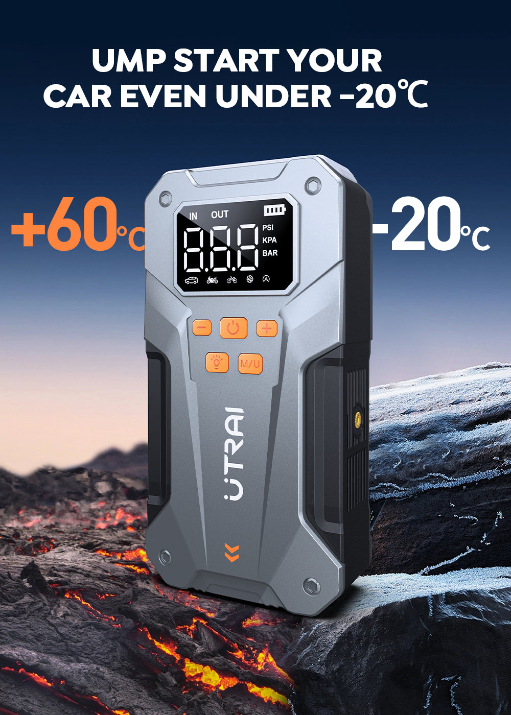 UTRAI Car Jump Starter with Air Compressor 150PSI