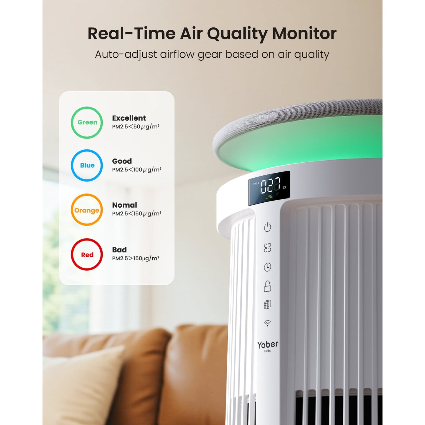 Yaber Pets Air Purifier for Allergies and Asthma