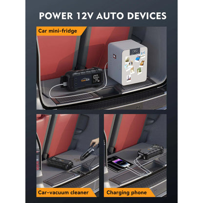 YaberAuto Car Battery Jump Starter 6000A Powerful Portable Jump Box for All Gas/12L Diesel Engines