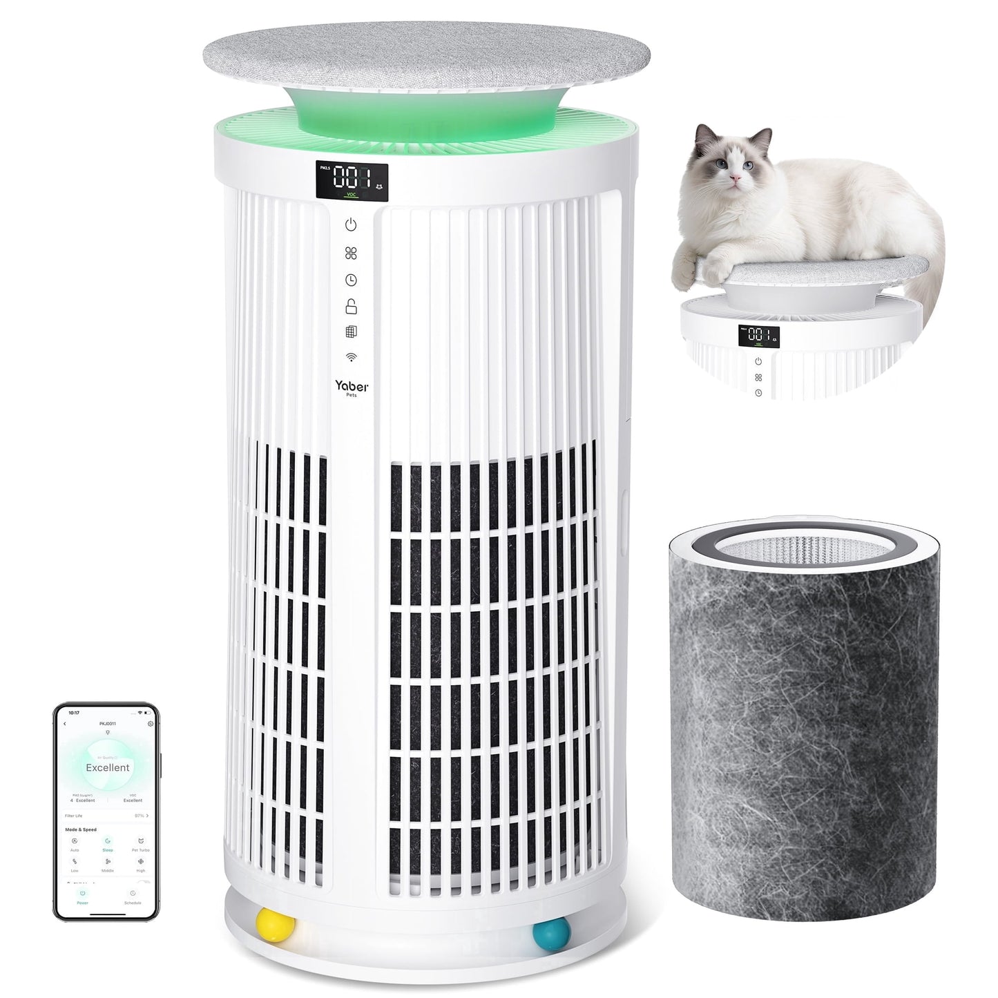 Yaber Pets Air Purifier for Allergies and Asthma