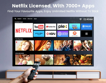 [Netflix Certified & Dolby Audio] WiMiUS K9 Projector with WiFi and Bluetooth, 700ANSI Lumens, Auto Focus & 6D Keystone, Built-in Streaming Apps, Outdoor & Home Theater Movies