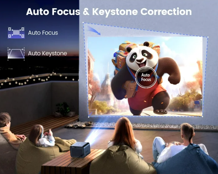 [Netflix Certified & Dolby Audio] WiMiUS K9 Projector with WiFi and Bluetooth, 700ANSI Lumens, Auto Focus & 6D Keystone, Built-in Streaming Apps, Outdoor & Home Theater Movies