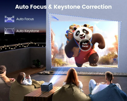 [Netflix Certified & Dolby Audio] WiMiUS K9 Projector with WiFi and Bluetooth, 700ANSI Lumens, Auto Focus & 6D Keystone, Built-in Streaming Apps, Outdoor & Home Theater Movies
