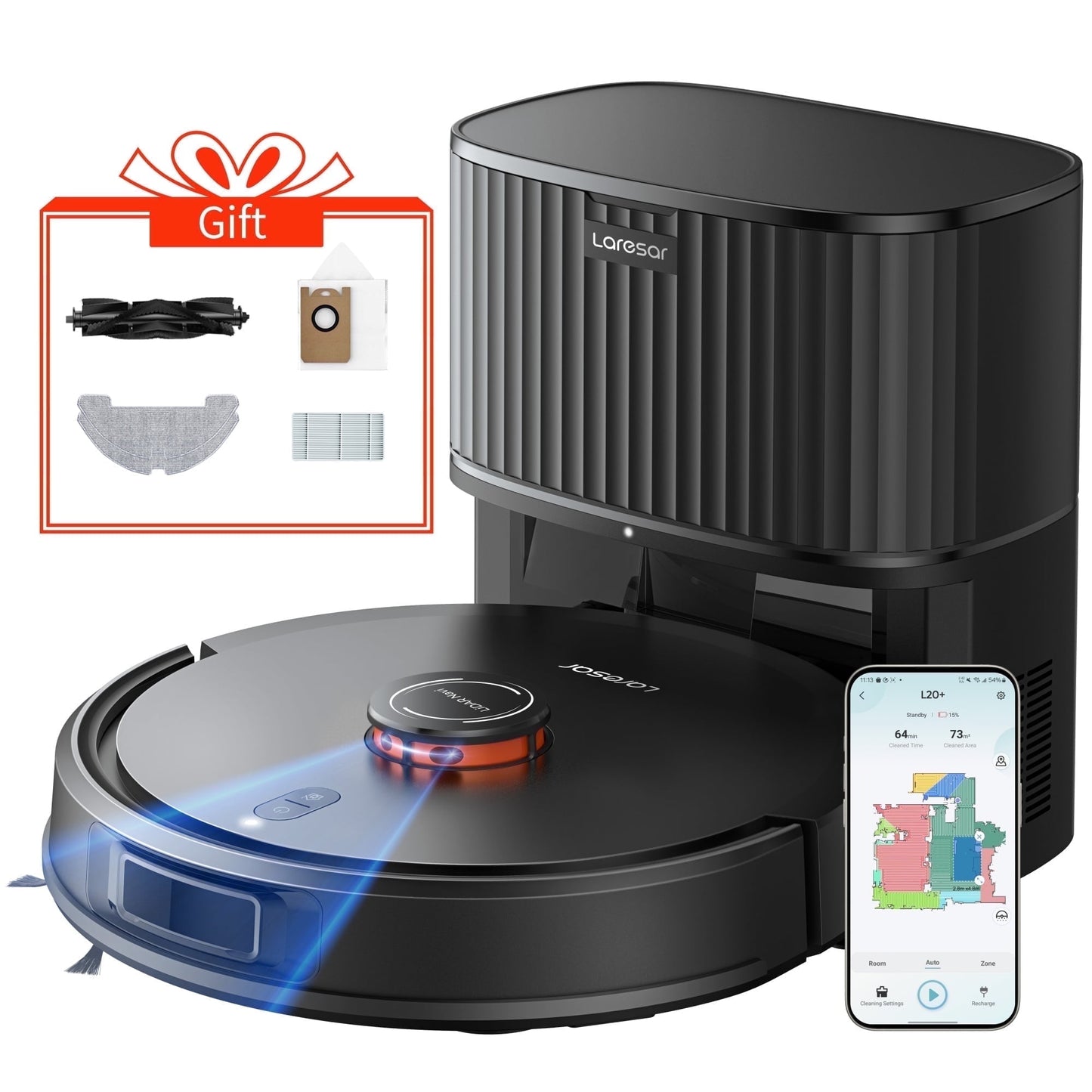 Laresar L20+ Self-Emptying Robot Vacuum and Mop Combo