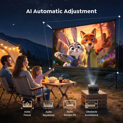TOPTRO Google TV Projector, Native 1080P Smart Projector Support 4K, Auto Focus & Keystone, 90° Rotatable Stand, Short Throw Home Theater Projector with WiFi & Bluetooth