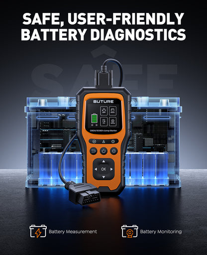 BUTURE 5000A Car Jump Starter with OBD II Scanner, 12V Portable Car Battery Booster for All Gas / 10.0L Diesel Engines