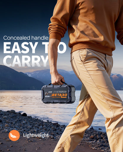 BUTURE 6000A Jump Starter, 26800mAh Portable Car Battery Booster for All Gas & 12L Diesel, 800LM LED Light, 18W Fast Charge Power Bank with Heavy Duty Jumper Cables