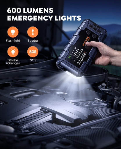 BUTURE 6000A Car Jump Starter with Air Compressor 160 PSI, 45W Charging Battery Booster