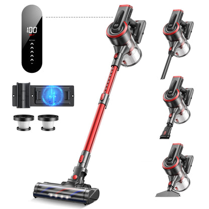 Wlupel H8S Cordless Vacuum Cleaner, 38Kpa 450W Lightweight Stick Vacuum Cleaner, 55 mins Runtime, LED Touch Screen for Pet Hair Carpet Floors