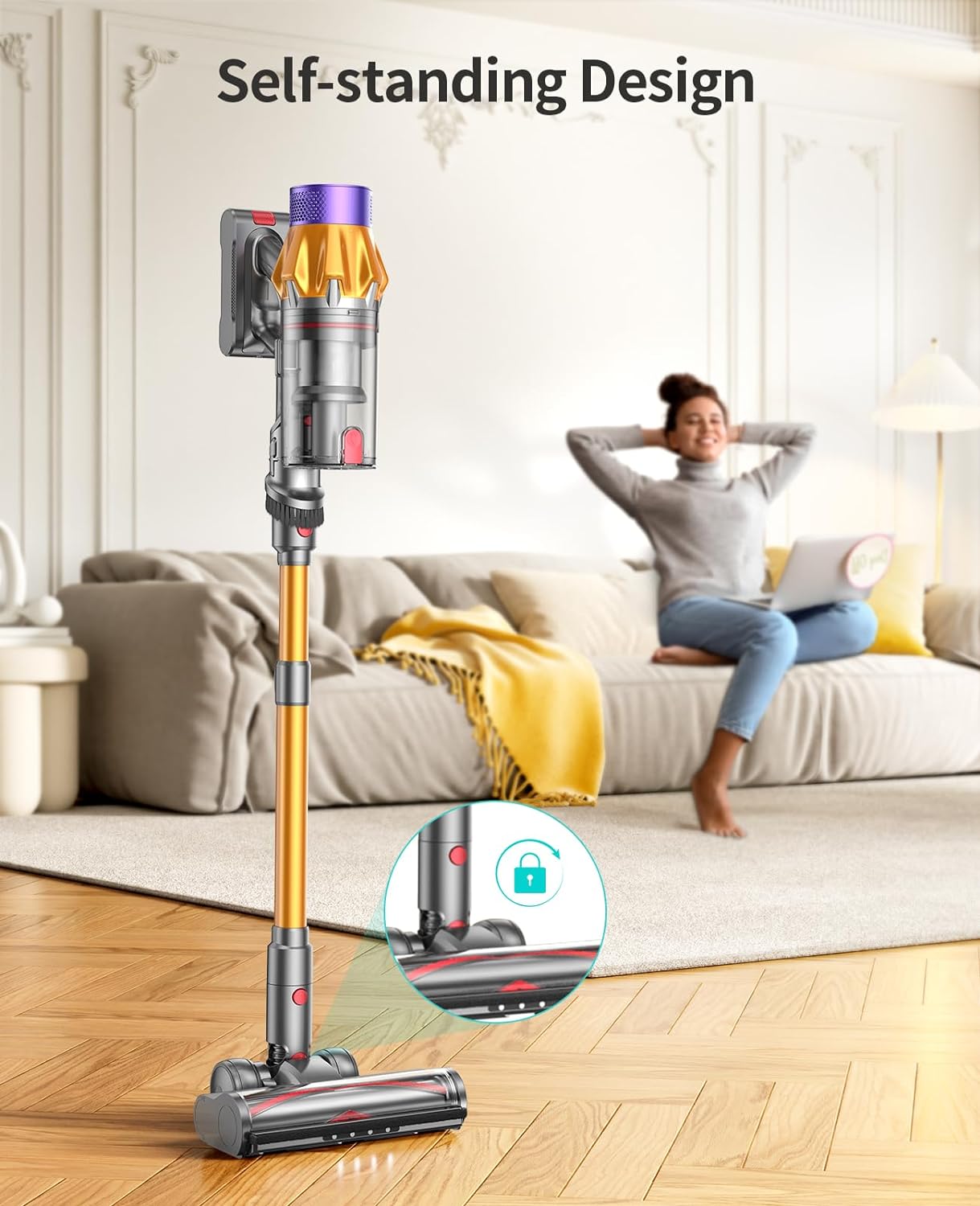 Honiture X7 Cordless Stick Vacuum Cleaner 45000pa, 60 Mins Rechargeable Wireless Vacuum Cleaner for Home 6 in 1 with LED Display