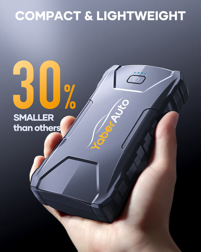 YaberAuto 2000A Car Jump Starter, 12V Portable Jump Starter Battery Pack for 7.0L Gas/5.5L Diesel, Battery Booster with Safety Jumper Cables, USB Quick Charge & LED Light