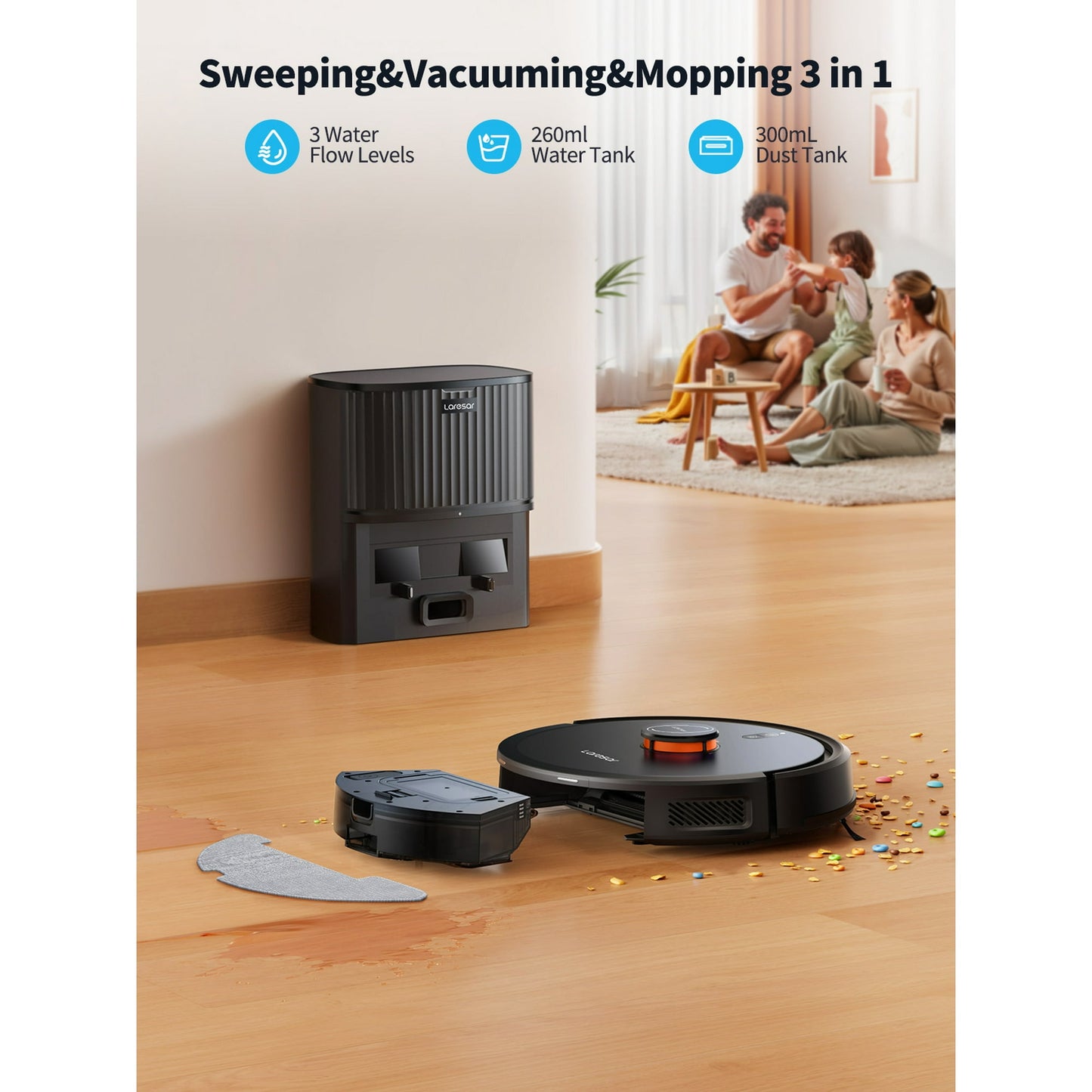 Laresar L20+ Self-Emptying Robot Vacuum and Mop Combo