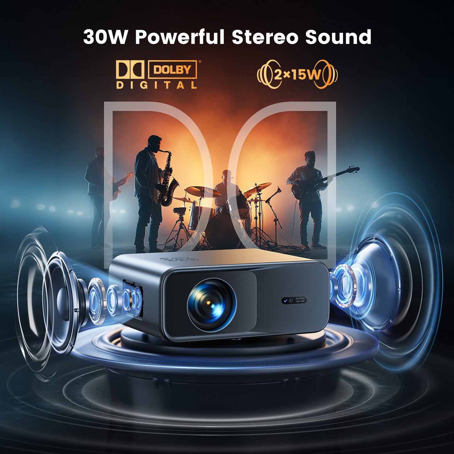 WiMiUS 4K Google TV Projector, 400 Lumens, Dolby Audio, Auto Focus, Auto Keystone Correction and Smart Screen Alignment