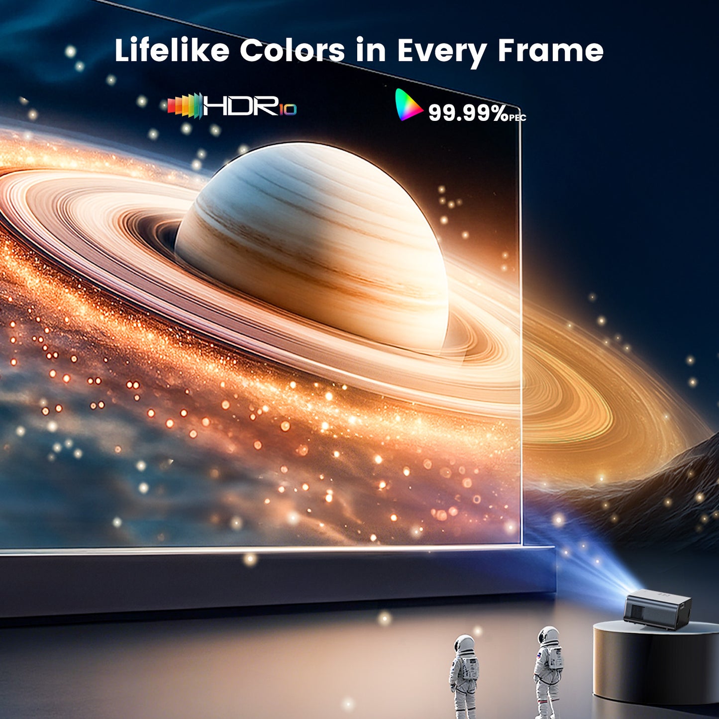 WiMiUS 4K Google TV Projector, 400 Lumens, Dolby Audio, Auto Focus, Auto Keystone Correction and Smart Screen Alignment